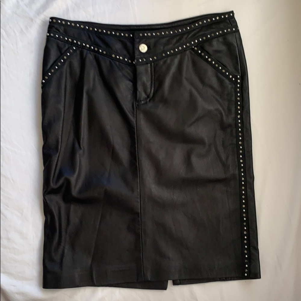 Versace Studded Leather Skirt